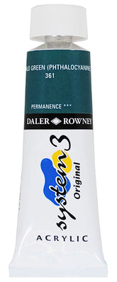 Daler Rowney Acrylic Colors System 3 PHTHALO GREEN - Al Masam Stationery LLC